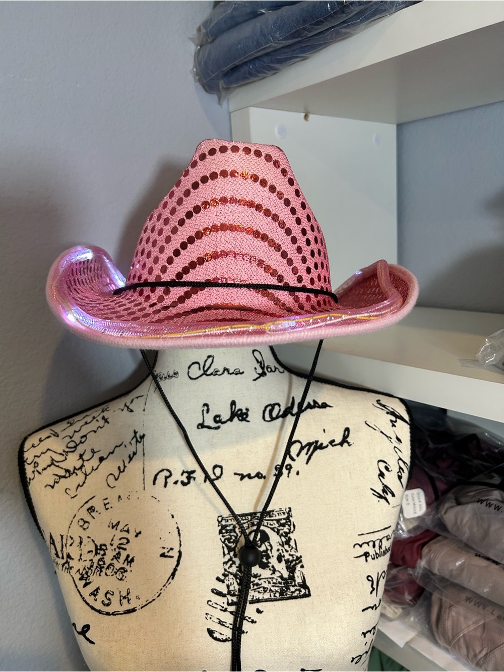 Pink LED Light Up Cowboy Hat Sequin Western Cowgirl Rodeo Nashville Festival